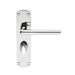 2x Rounded Straight Bar Handle on Bathroom Backplate 170 x 42mm Polished Chrome Loops