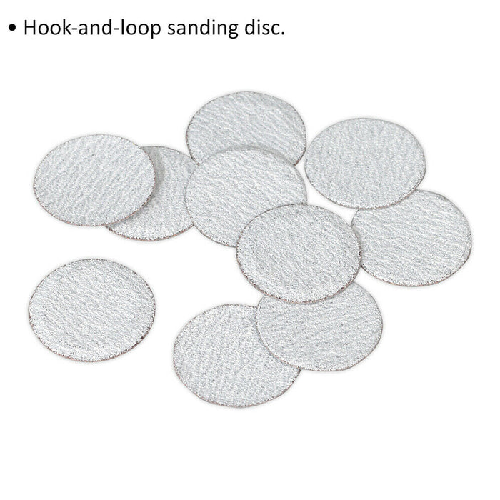10 PACK - 50mm Hook & Loop Mini Sanding Discs - 120 Grit Aluminium Oxide Sheet Loops