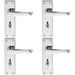 4x PAIR Straight Victorian Lever on Bathroom Backplate 150 x 43mm Chrome Loops