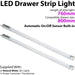 2x 800mm LED Drawer Strip Light AUTO ON/OFF PIR SENSOR Kitchen Cupboard Door Loops