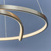LED Ceiling Pendant Light 32W Warm White Satin Nickel Loop Feature Strip Lamp Loops