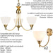 3 Lamp Ceiling & 2x Wall Light Pack Antique Brass Glass Matching Indoor Fittings Loops