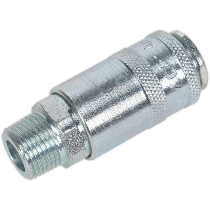 3/8 Inch BSPT Coupling Body Adaptor - Male Thread - 100 psi Free Airflow Rate Loops