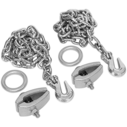 2 PACK 2m Pull Ram Chain Kit - Hook & Heavy Duty Pull Clamp - For ys06657 Loops