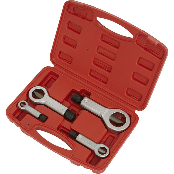 4 Piece Nut Splitter Set - 9mm to 27mm Capacity - Hardened Steel Blades - Case Loops