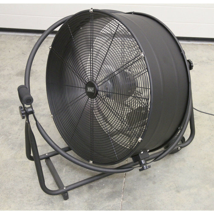 24" Industrial High Velocity Orbital Drum Fan - 2 Speed  - 360 Degree Tilt Loops