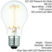 E27 Edison Dimmable LED Light Bulb 6W Warm White 2700K Glass GLS Filament Lamp Loops