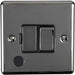 13A DP Switched Fuse Spur & Flex Outlet BLACK NICKEL & Black Mains Isolation Loops