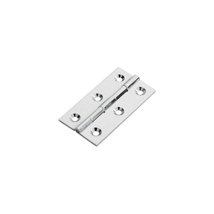 PAIR 64 x 35 x 2mm Cabinet Hinge Polished Chrome Small Cupboard Door Loops