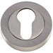 50mm Euro Profile Round Escutcheon Concealed Fix Satin Nickel Keyhole Cover Loops