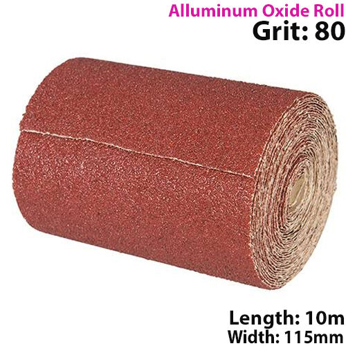 10m 80 Grit Aluminium Oxide Sand Paper Rolls Long Life Sanding Grinding Sheet Loops