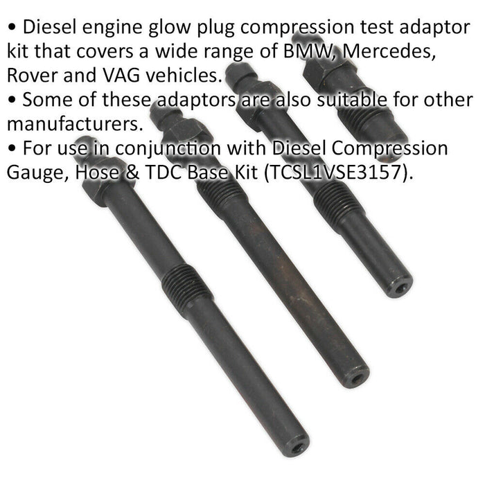 Diesel Compression Adaptor Kit - Glow Plug Compression Tester - For BMW & VAG Loops