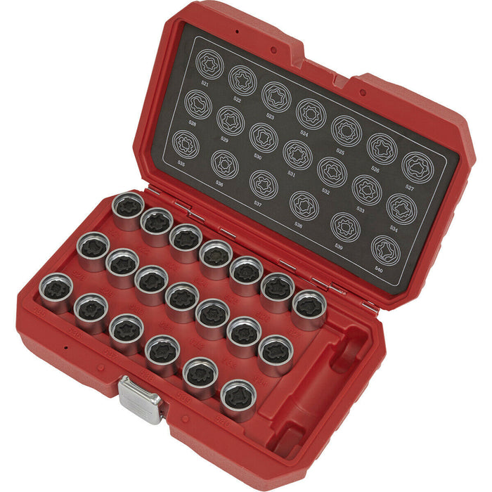 20pc Locking Wheel Nut Key Set - DEALERS/REPAIR CENTRES ONLY - For VAG Vehicles Loops