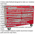 1290 x 465 x 1005mm 13 Drawer RED Portable Tool Chest Locking Mobile Storage Box Loops