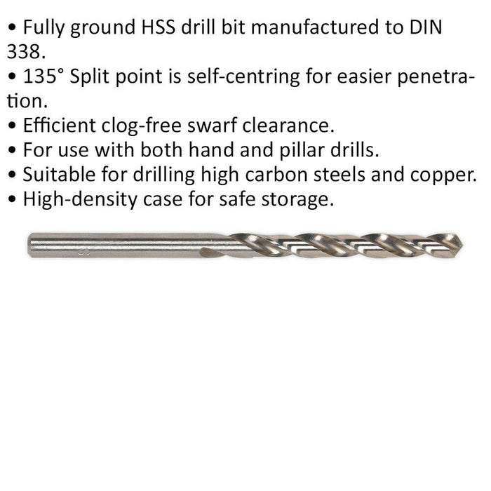 10 Pk 7/32 Inch Fully Ground HSS Drill Bit - High Speed Clog Free Drill Bit Loops