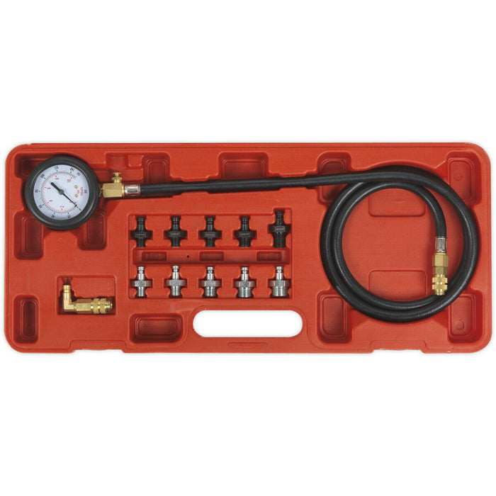 12 Piece Oil Pressure Test Kit - 65mm Gauge - Oil Pump Pressure - Quick Coupling Loops