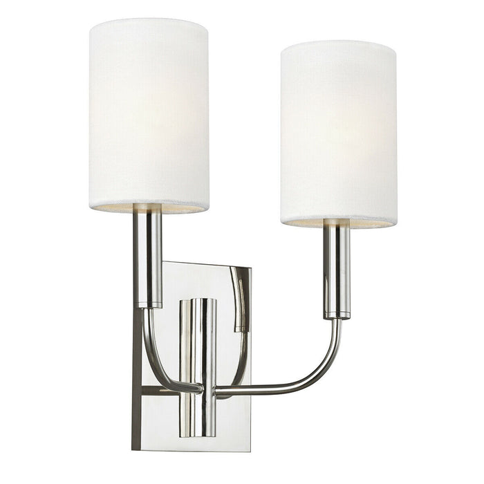 Twin Wall Light Sconce Highly Polished Nickel Finish LED E14 60W Bulb d00641 Loops