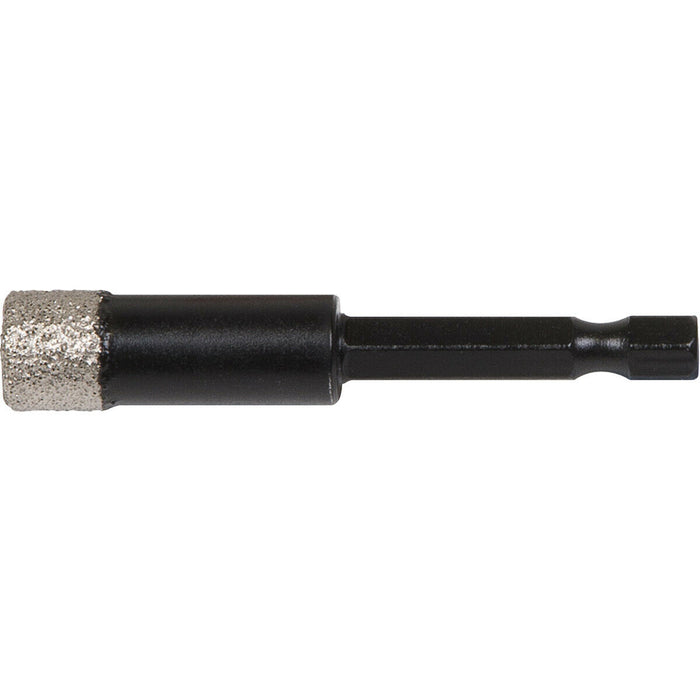 12mm Vacuum Brazed Diamond Drill Bit - Hex Shank - Suitable For Use With Drills Loops
