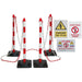 Technicians Exclusion Zone Kit - 25m Red & White Post Chain Kit - Warning Signs Loops