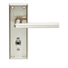 4x PAIR Rounded Lever on Bathroom Backplate Handle 150 x 50mm Satin Nickel Loops