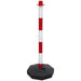 Red & White High Vis Post with Base - Electric Safety Barrier - Extends ys06842 Loops