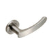 Door Handle & Latch Pack Satin Steel Flat Curved Lever Screwless Round Rose Loops