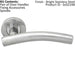 PAIR Arched Round Bar Handle on Round Rose Concealed Fix Polished Steel Loops