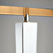 Rectangular Table Lamp Light Modern Chrome & Grey Shade Sleek Metal Sideboard Loops