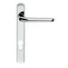 Straight Lever Door Handle on Lock Backplate Polished Chrome 208mm X 26mm Loops