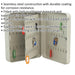 Wall Mounted Locking Mini Key Cabinet Safe - 93 Key Capacity - 240 x 300 x 80mm Loops