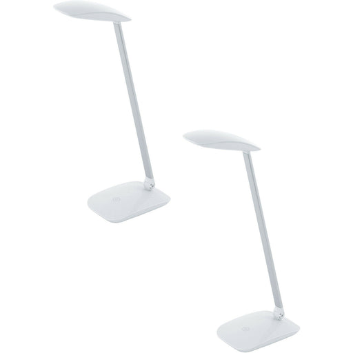 2 PACK Table Desk Lamp Colour White Touch On/Off Dimming Bulb LED 4.5W Included Loops