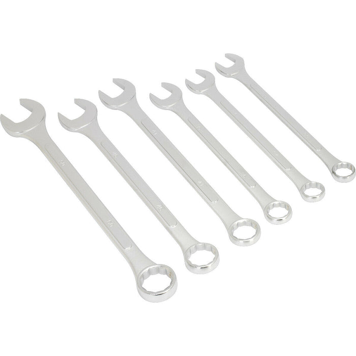 6pc EXTRA LARGE Combination Spanner Set - 33mm to 50mm 12 Point Nut Ring Wrench Loops