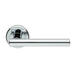 2x PAIR Straight T Bar Handle on Round Rose Concealed Fix Polished Chrome Loops