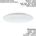 Wall Flush Ceiling Light Colour White Shade White Plastic Bulb LED 49.5W Loops