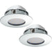 2 PACK Wall / Ceiling Flush Downlight Chrome Round Recess Spotlight 6W LED Loops