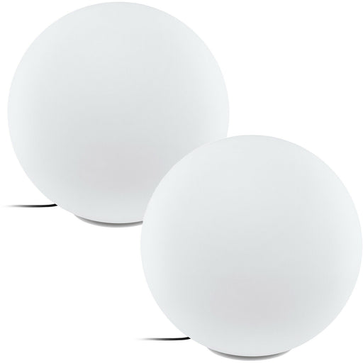 2 PACK IP65 Outdoor Garden Ball Light White Plastic 1x 40W E27 600mm Globe Loops
