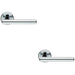 2x PAIR Round T Bar Handle with Ringed Design Concealed Fix Polished Chrome Loops