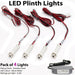 ROUND LED Plinth Light Kit 4x WARM WHITE Spotlights Kitchen Bathroom Floor Panel Loops