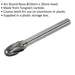 10mm Carbide Rotary Burr Bit - RIPPER / COARSE Arc Round Nose - Engraving Tool Loops