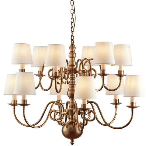 Luxury Hanging Ceiling Pendant Light Solid Brass Marble Silk 12 Lamp Chandelier Loops