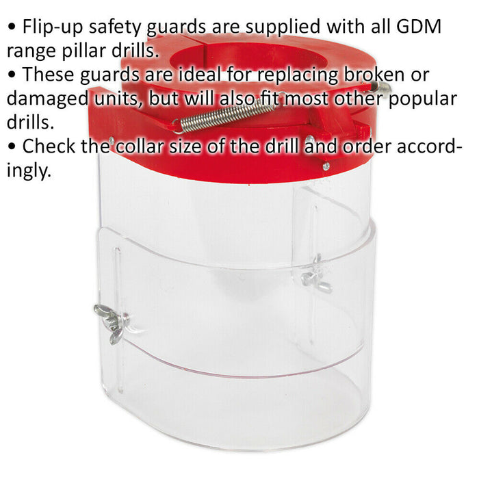 Drill Press Safety Guard - 75mm Collar - Pillar Drill Protective Guard Loops