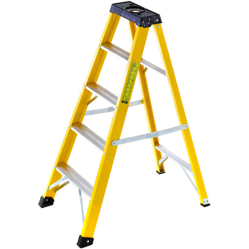 0.9m FIBREGLASS Swingback Step Ladders 5 Tread Professional Lightweight Steps Loops