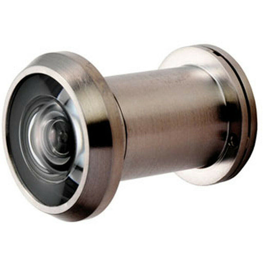 External Door Peephole Crystal Lens 200 Degree Viewing Angle Satin Steel Loops