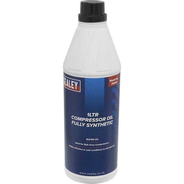 1L Fully Synthetic Compressor Oil - Suits Belt Drive Compressors - Start-Up Aid Loops