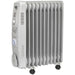 2500W 11 Element Oil-Filled Radiator - Thermostat & Timer - Castor Wheels - 230V Loops