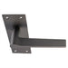 2x PAIR Flat Straight Handle on Slim Lock Backplate 150 x 50mm Matt Bronze Loops