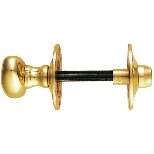 Oval Thumbturn Lock With Coin Release Handle 32 70mm Spindle Polished Brass Loops