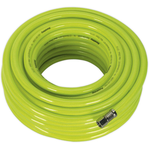 High-Visibility Air Hose with 1/4 Inch BSP Unions - 20 Metre Length - 8mm Bore Loops