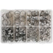 160 Piece Stainless Steel O-Clip Assortment - Single Ear - Various Sizes Loops