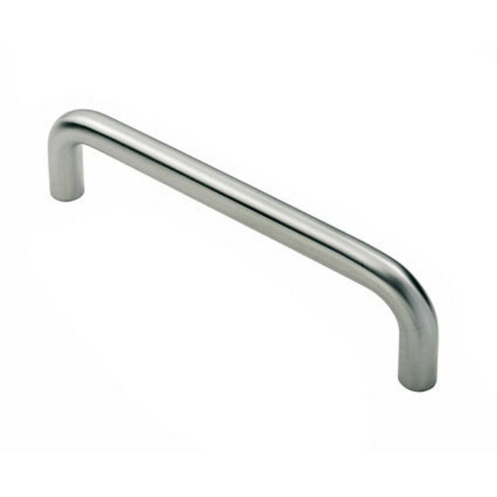 4x Round D Bar Pull Handle 469 x 19mm 450mm Fixing Centres Satin Steel Loops